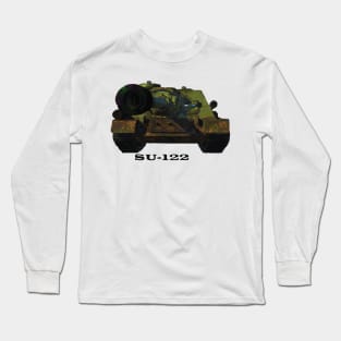 Legendary Soviet tank destroyer in color Long Sleeve T-Shirt